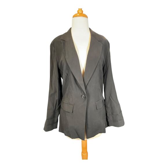 Open Edit Black Longline Blazer Size S | Minimalist Classic Office Chic - Picture 5 of 11